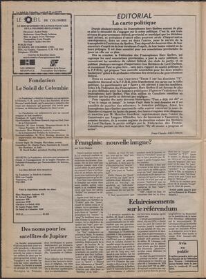 Le Soleil de Colombie, April 13, 1979, page 2