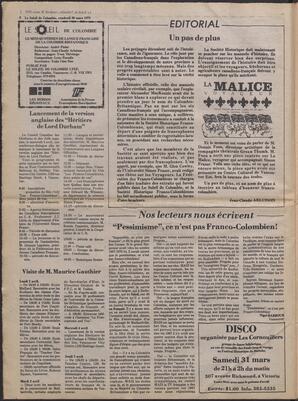 Le Soleil de Colombie, March 30, 1979, page 2