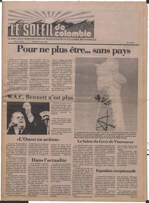 Le Soleil de Colombie, March 2, 1979, page 1