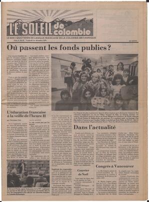 Le Soleil de Colombie, December 1, 1978, page 1