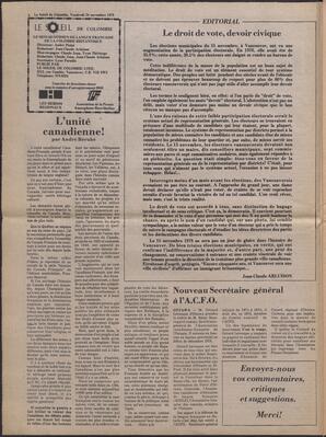 Le Soleil de Colombie, November 24, 1978, page 2