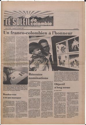 Le Soleil de Colombie, November 17, 1978, page 1