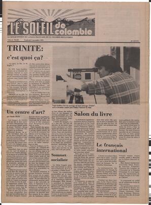 Le Soleil de Colombie, November 3, 1978, page 1