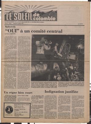 Le Soleil de Colombie, October 6, 1978, page 1