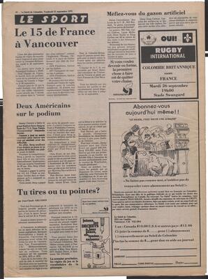 Le Soleil de Colombie, September 15, 1978, page 20