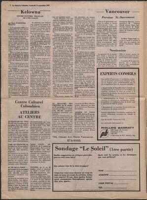 Le Soleil de Colombie, September 15, 1978, page 6