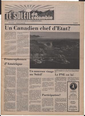 Le Soleil de Colombie, August 18, 1978, page 1