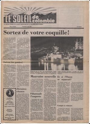 Le Soleil de Colombie, August 4, 1978, page 1