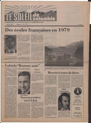 Le Soleil de Colombie, June 9, 1978, page 1