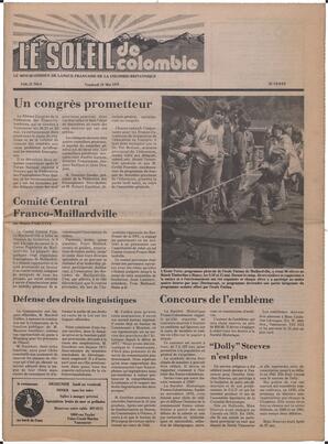 Le Soleil de Colombie, May 19, 1978, page 1