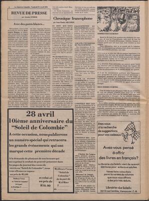 Le Soleil de Colombie, April 21, 1978, page 4