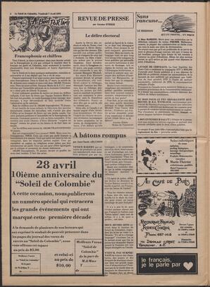 Le Soleil de Colombie, April 7, 1978, page 4