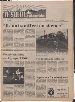 Le Soleil de Colombie, April 7, 1978, page 1