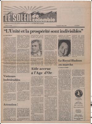 Le Soleil de Colombie, March 31, 1978, page 1