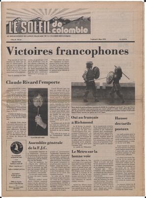 Le Soleil de Colombie, March 3, 1978, page 1