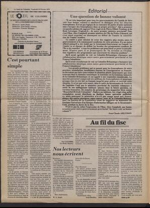 Le Soleil de Colombie, February 10, 1978, page 2