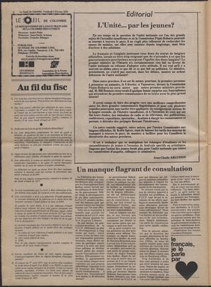 Le Soleil de Colombie, February 3, 1978, page 2