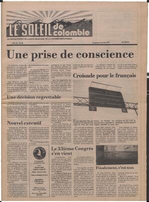 Le Soleil de Colombie, February 3, 1978, page 1