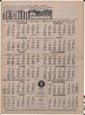 Le Soleil de Colombie, January 6, 1978, page 1