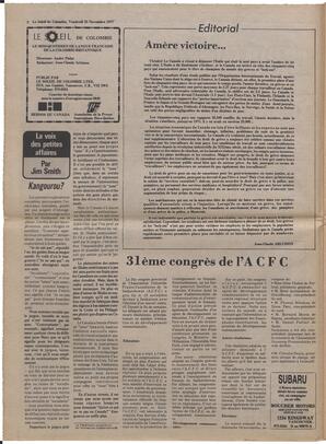 Le Soleil de Colombie, November 25, 1977, page 2