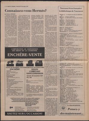 Le Soleil de Colombie, November 18, 1977, page 6