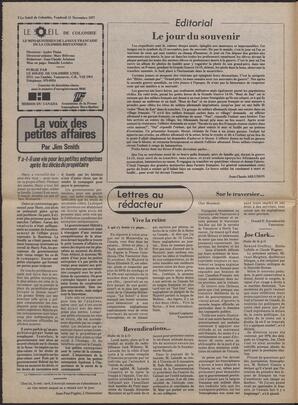 Le Soleil de Colombie, November 11, 1977, page 2