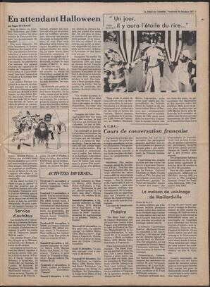 Le Soleil de Colombie, October 28, 1977, page 9