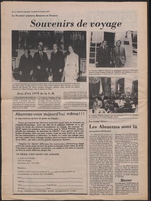 Le Soleil de Colombie, October 21, 1977, page 16