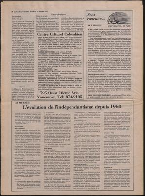 Le Soleil de Colombie, October 14, 1977, page 16