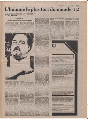 Le Soleil de Colombie, October 14, 1977, page 11