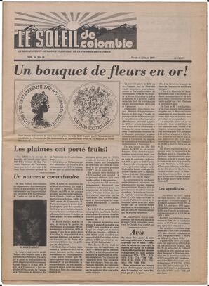 Le Soleil de Colombie, August 12, 1977, page 1