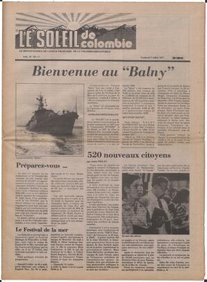 Le Soleil de Colombie, July 8, 1977, page 1