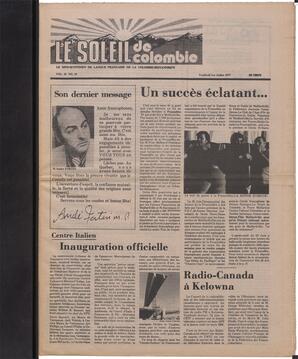 Le Soleil de Colombie, July 1, 1977, page 1