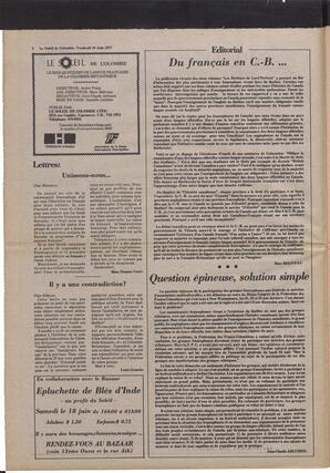 Le Soleil de Colombie, June 10, 1977, page 2