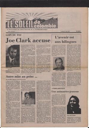Le Soleil de Colombie, June 3, 1977, page 1