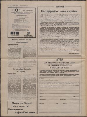 Le Soleil de Colombie, May 13, 1977, page 2