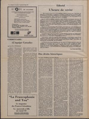 Le Soleil de Colombie, May 6, 1977, page 2