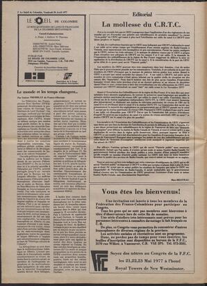 Le Soleil de Colombie, April 29, 1977, page 2