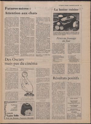Le Soleil de Colombie, April 22, 1977, page 20