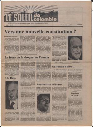Le Soleil de Colombie, April 1, 1977, page 1