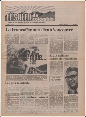 Le Soleil de Colombie, March 4, 1977, page 1