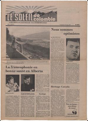 Le Soleil de Colombie, February 11, 1977, page 1