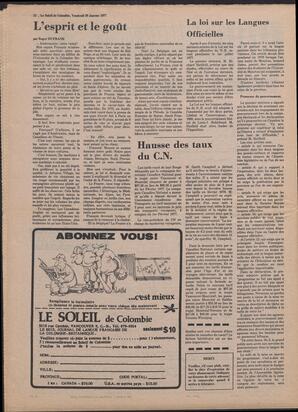 Le Soleil de Colombie, January 28, 1977, page 16