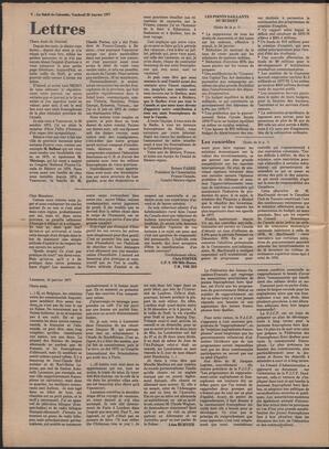 Le Soleil de Colombie, January 28, 1977, page 6