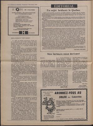 Le Soleil de Colombie, December 17, 1976, page 2