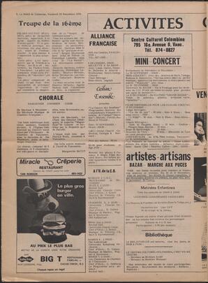 Le Soleil de Colombie, November 26, 1976, page 8