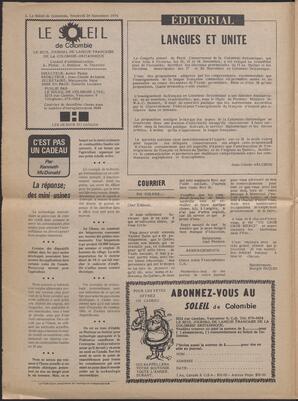 Le Soleil de Colombie, November 26, 1976, page 2