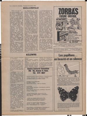 Le Soleil de Colombie, October 22, 1976, page 20