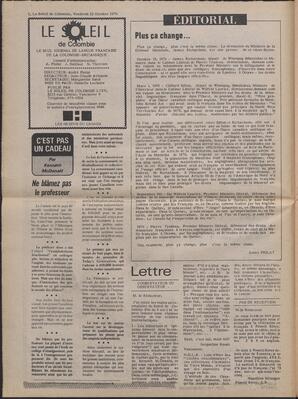 Le Soleil de Colombie, October 22, 1976, page 2