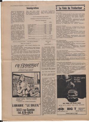 Le Soleil de Colombie, October 8, 1976, page 16
